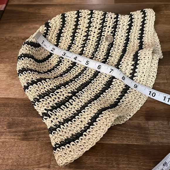 BRUNO MAGLI Stripe Crochet Straw Bucket Hat In Natural - OS - Picture 9 of 9